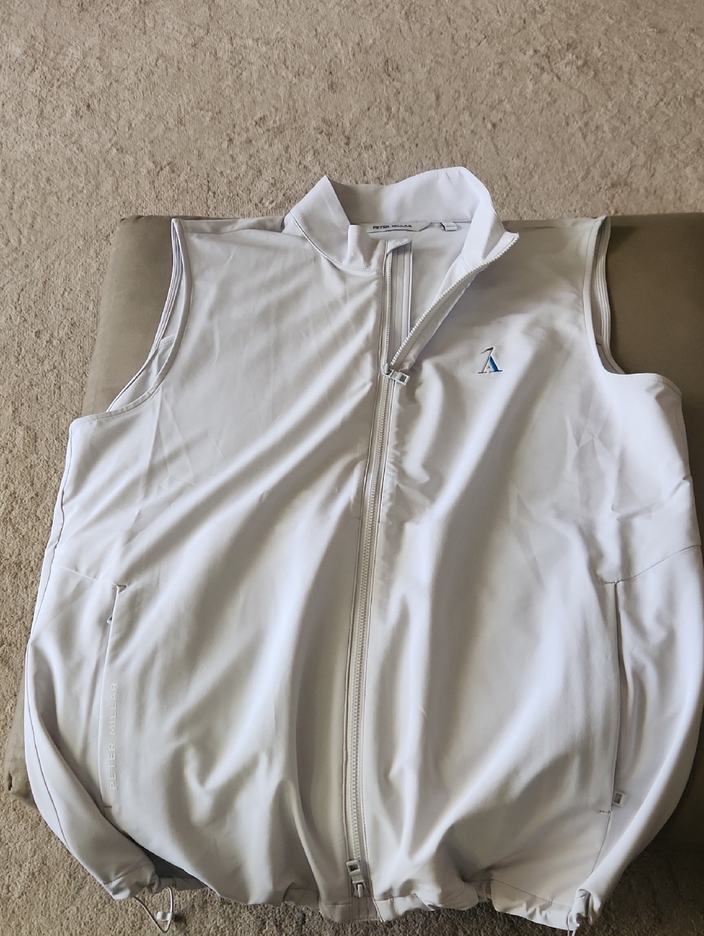 Peter Millar White Stretch Zip-Front Golf Vest
